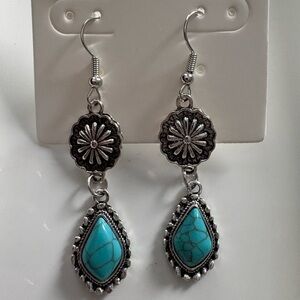 Silver and Turquoise Dangle Earrings